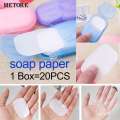 Travel Soap Paper Washing Hand Bath Clean Scented Slice Sheets 20pcs 1 Disposable Box Soap Portable Mini Paper Soap. 