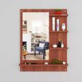 Wooden Wall-Mounted Vanity Table with Mirror, Shelves & Storage. 