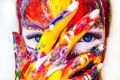 Colorful abstract paintings of women's faces wall Decor UV Panaflex Poster without Frame Size : 16L x 22W Inches (J-030). 