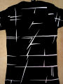 Black Elegant Curved Design T-Shirt For Boys. 