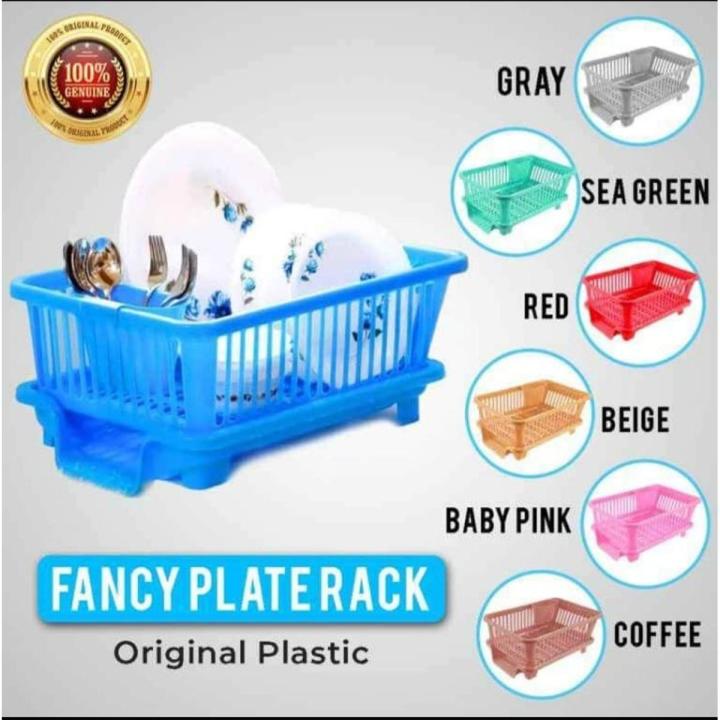 3 in 1 Fancy Plastic Plate Rack Durable Plastic Elegant Design Premium