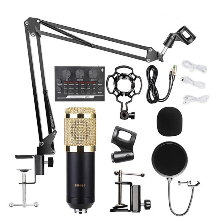 BM800 Condenser Microphone Kit Bm 800 with V8II Usb Sound Card, Pop