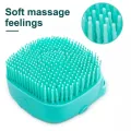 Silicone Bath Body Brush Scrubber with Liquid Soap Gel Shampoo Dispenser| Silicone Grooming Massage Brush| Dry Skin Spa Exfoliating Body Brush| Back Scrubs Bristle Comb Shower Brush| Soft Silicone Sponge Body Scrubber for Adults Kids Babies Pets Cat Dog. 