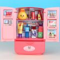 1 Set Puzzle Fun Smart Refrigerator Toys Home Appliances Children Pretend Play Double Door Fridge Kitchen Toy. 