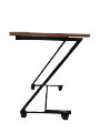 Folding Laptop table With Wheels and Foot Rest Laptop Stand Bed Table Coffee Table Z Model Iron Table. 