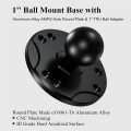 1Inch Ball Mount Base with Aluminum Alloy AMPS Hole Round Plate & 1Inch TPU Ball Adapter for RAM Replacement. 