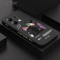 Hontinga for Redmi Note 13 Pro 4G Back Cover Green Hair Boy Side Design Phone Case Square Soft Liquid Silicone Mobile Cover. 