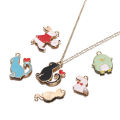 St.kunkka 4pcs Alloy Pendant Animal Series Colored  Cute Pendant For DIY Bracelets Necklaces Jewelry Jewelry Accessories Making. 