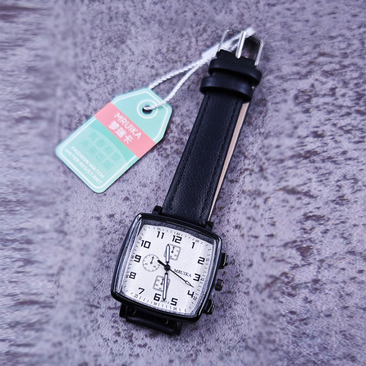 New Same Boys Fashion Square Black Shell Cool Quartz Watch