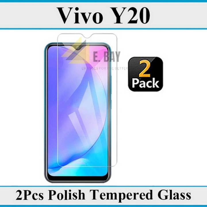 2Pcs Vivo Y20 Tempered Glass Screen Protector Premium High Quality Polish Glass For Vivo Y20