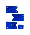 Pack of 50 (Pcs) Diamond ID Jacket Blue Card Holder – Durable Plastic Badge Holders with Thumb Grip & Clip (10 x 7.5 cm). 