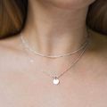 Simple Double-deck Gold Wafer Pendant Necklace Charming Women's Collarbone Chain Choker Necklace Female Party Jewelry Girl Gifts. 