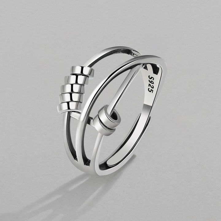 wish cross-border Internet celebrity three-ring smart ring ins wish transfer beads light luxury exquisite index ring female wholesale