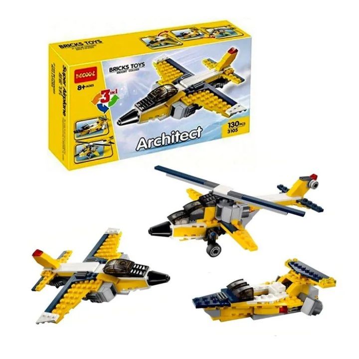 Architect Brick Toys Building Block Super Airplane 3105