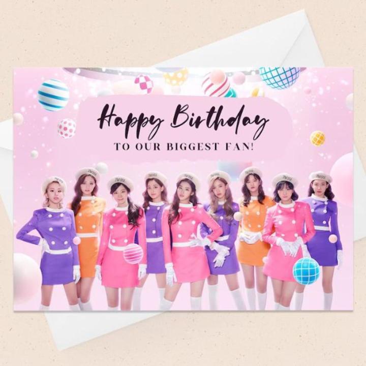 Twice Birthday Card K-Pop Greetings Invitation Card