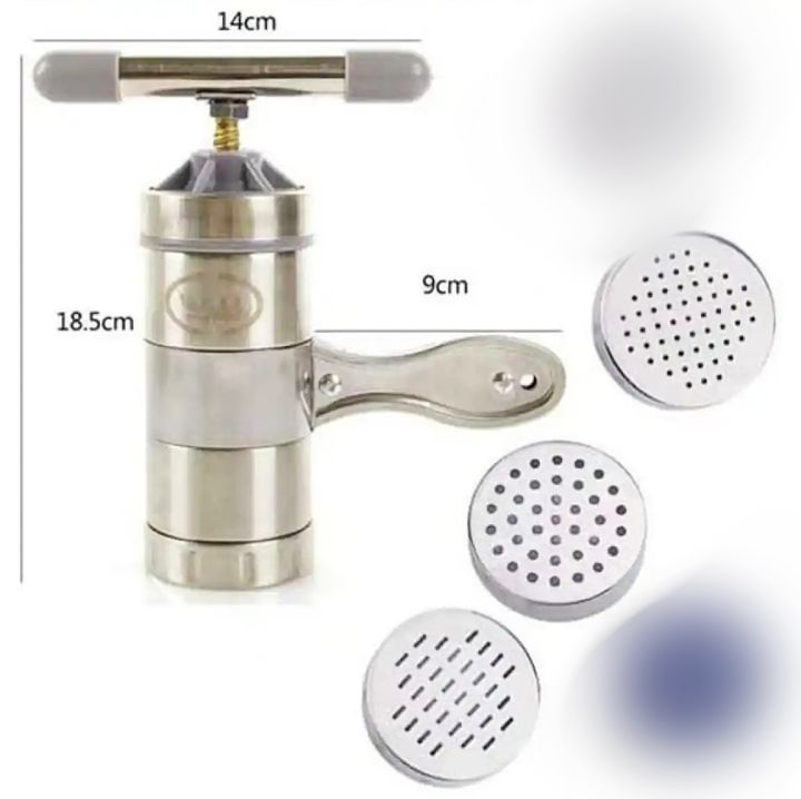 Stainless%20Steel%20Noodle%20And%20Pasta%20Maker%20Machine%20With%20Plastic%20Handle%20Nimko%20Kitchen%20Accessories%20Press%20Nimco%20Snack%20Maker%20Stainless%20Steel%20with%203%20blades%20-%20Image%2010