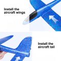 Air Battle AirPlane Glider Eva Soft Aircraft Flying Outdoor Toy 2 in 1 Hand Throw Lighting Up Flying Glider Plane Toys Foam Airplane learning LED Flash Game Toys For Children / Launcher Toys Light Foam Flying Plane, Large Throwing Toy, Model Airplane Toys. 