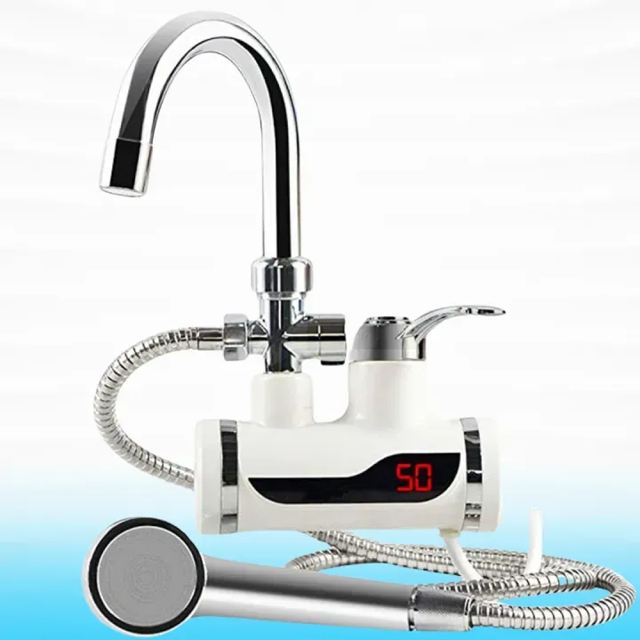 TRIMUX  Hot Water Tap Instant Heating Electric Water Heater Faucet, instant electric water heater tap, instant electric geyser, Electric Water Tap, Water Heater, Digital Display with Shower Head for kitchen and bathroom, Water Geezer
