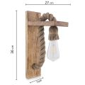 Pair of Rustic Rope Solid Grains Wood Wall Lamp. 