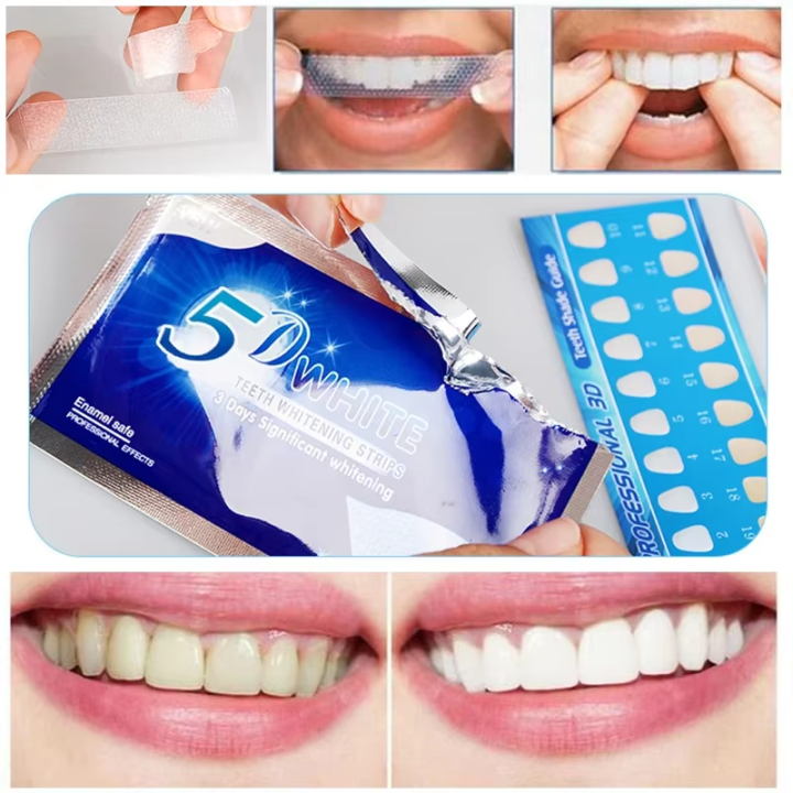 5D Gel Teeth Whitening Strips White Tooth Dental kit Oral Hygiene Care ...