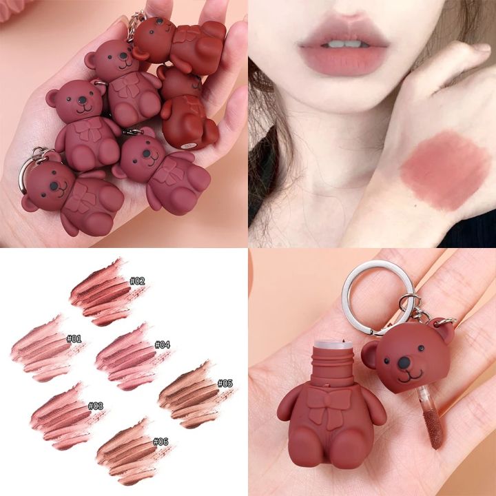 Julystar%20PACK%20OF%206%20Bear%20Keychain%20Style%20Trendy%20LIP%20GLOSS%20MATTE%20MAKE%20UP%20YOUR%20LIPS%20FOR%20GIRLS%20&%20FOR%20WOMEN%20MOC153%20-%20Image%203