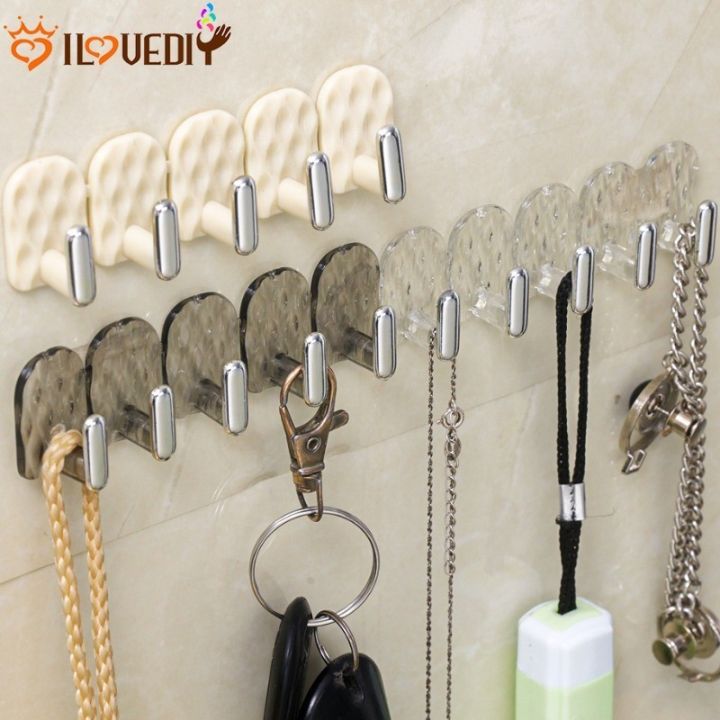 5PCS Mini Sticky Hooks - Modern Hooks - Wall Small Hanger - Objects Storage Hanging Rack - Household Organizer Supplies - Nail-Free, Waterproof, Self-Adhesive