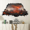 Halloween Wall Decals, Volcano and Lava 3D Wall Art Stickers Party Props for Home Living Room Décor. 