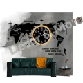 WORLD MAP CLOCK WITH ROPE LIGHT(Large). 