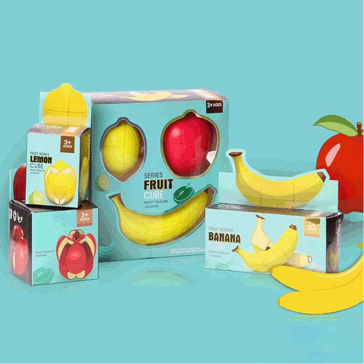 【Simple 3C】Fruit Shape Magic Cube ABS Creativity Fruit Series Speed Puzzle Cube Game Learning Education Toy Anti Stress Children Adult Gift