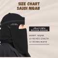 Niqab Saudi Biddon Essma EMBRIOIDERY with Label and Nice logo| Niqab for Girls Women Gift | High  Imported Quality Chiffon Breathable Soft Ready to Wear Hijab Naqab Crown Princess Girls Women Hijab Niqab Ready to wear Naqab Forehead Bukram with Clip. 
