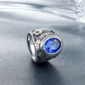 vintage Masonic ring black gemstone Freemason men jewelry titanium ring. 