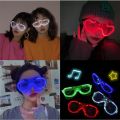 SWLife Party LED Glow Cold Light Glasses for Girls Light Up Shades Flash Rave Luminous Glasses Christmas Festive Favors Atmosphere Props Eyes Gift LED. 