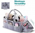 Diaper Caddy Organizer - Portable Storage Basket - Essential Bag for Nursery, Changing Table and Car - Waterproof Liner Is Great for Storing Diapers, Bottles. 