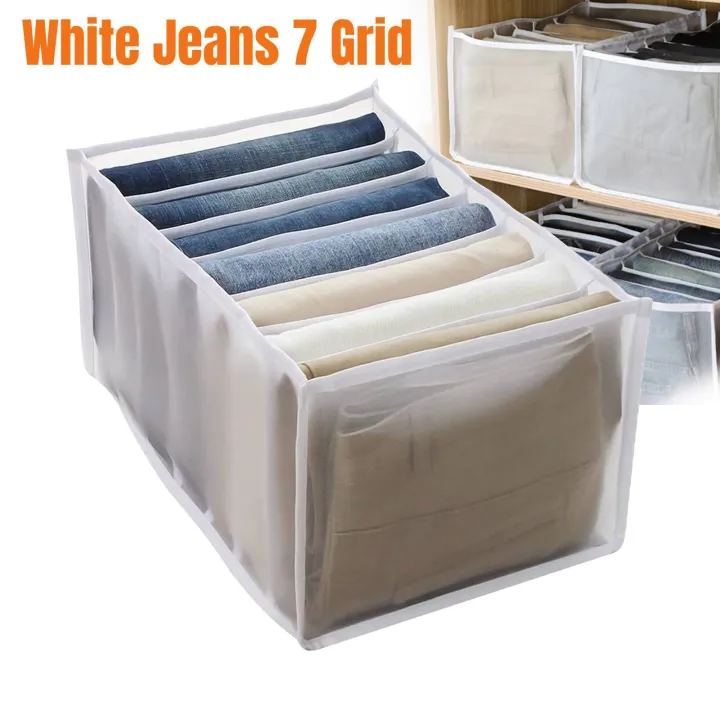 3PCS%207%20Grids%20Washable%20Wardrobe%20Clothes%20Organizer,%20Jeans%20Compartment%20Storage%20Box,%20Clothes%20Drawer%20Mesh%20Separation%20Box,%20Portable%20Foldable%20Closet%20(Medium,%20white&black)%20-%20Image%203