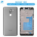 Honor 6x Housing Middle Frame With Side Button and Camera Lens Complete Body Casing Replacement For 6x - Grey. 