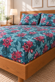 My Home  Printed Fitted Bed Sheet With Pillow Cover, Ultra Soft Fabric Bedsheet, Anti Slip, Cool Fabric, Single, Double, Queen ,King Sizes 100% Cotton Fabirc. 