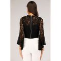 Mantra Black Lace Top With Flared Sleeves For Women - 54496WTB. 