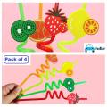 FunBlast Reusable Straws for Kids, Fruit and Shape Spiral Drinking Straw. 