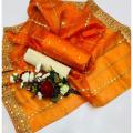 Wedding Dress  9mm Organza Mirror Work Dupaata Silk Boti Shirt Masoori Trouser. 