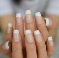 24 pcs stick on french nails, artificial press on nails,  nails for girls. 