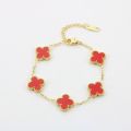 [ New ] High Version Clover Bracelet Female Titanium Steel Light Luxury 18k Niche Design Non-Fading Bracelet Chain. 