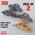 Deal of 2 Stylish Metal Gold-Plated Rust Free Multi-color Hair Catchers- Hair Accessories For Girls and Women. 