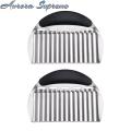 Ergonomic Crinkle Cutter Stainless Steel Crinkle Cutter Set for Fun Food Prep Perfect for Potatoes Carrots More Easy to Use Dishwasher Safe 2 Pcs Set Potato Crinkle Slicer. 