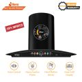 Hanco Elegant Black Range Hood with Voice Control, Hand Motion Sensor, LED Touch Display, Advanced Auto Cleaning, Heavy Suction Power, 1 Year Warranty - Chimney Sizes 24/27/29.5/35.5 Inch. 