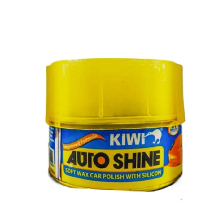 Kiwi Auto Shine Soft Wax Car Polish with Silicone and UV Protection Applicator sponge inside 220g