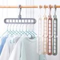 9-hole Space Saving Hanger 360 Rotating Magic Hanger Multi-function Folding Magic Hanger Wardrobe Drying Clothes. 