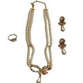 Antique Indian Full Pearl Jewellery Set - White. 