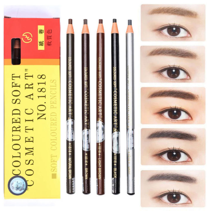 1818 Waterproof Eyebrow Pencil Microblading Permanent Makeup Dermatograph Pencil Peel Off Pull Roll Paper Eyebrow Pencil Set