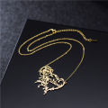 High Quality Personalized Cuban Mini Custom Nameplate Necklace Rose Flower Heart Shaped Name Necklace. 