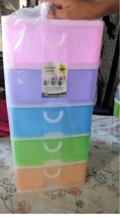 Layered%20Plastic%20Storage%20Box%20-%205%20Drawers%20Storage%20Rack%20-%2023%20inch%20High%20-%20Image%203